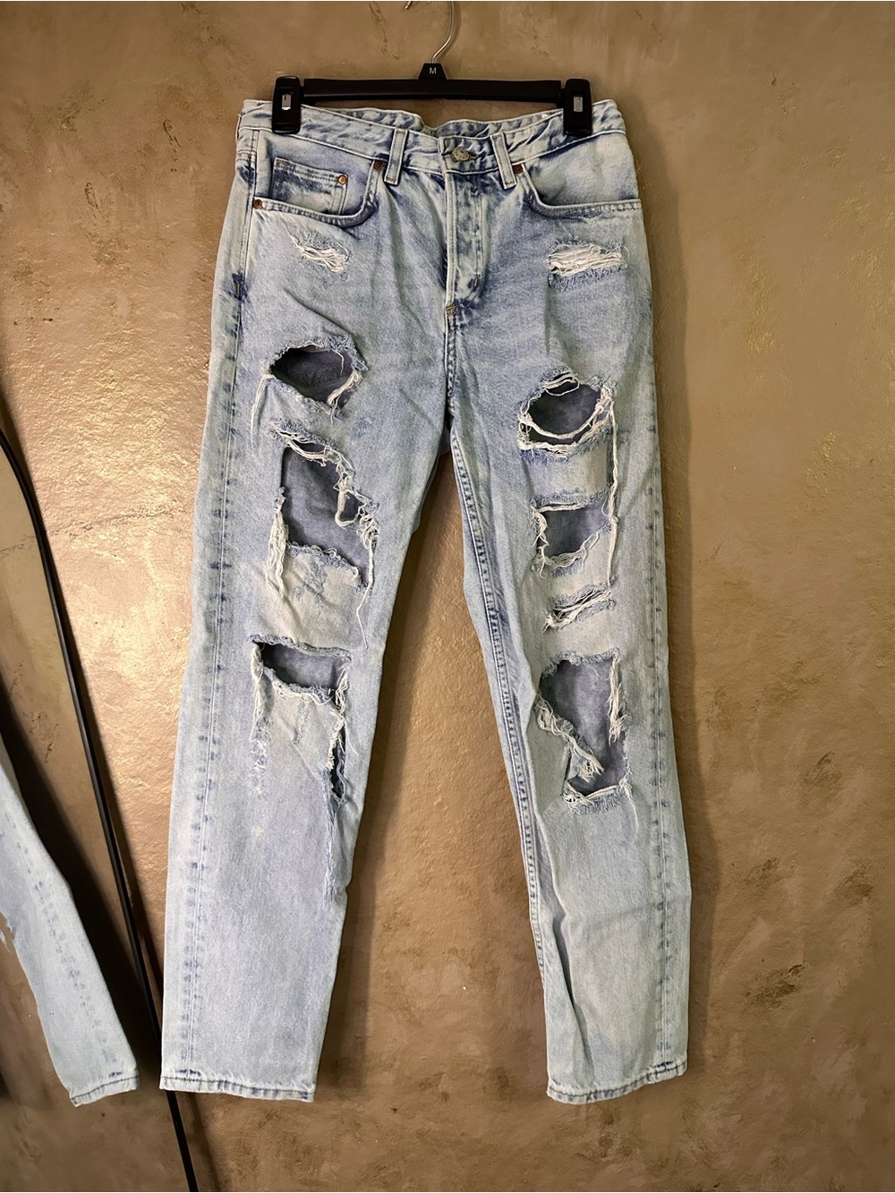 Light Wash Distressed Boyfriend Jeans